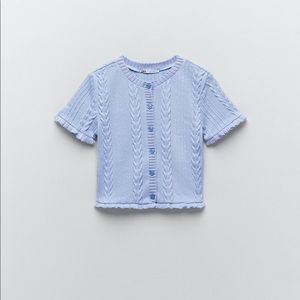 zara mini cable knit cardigan